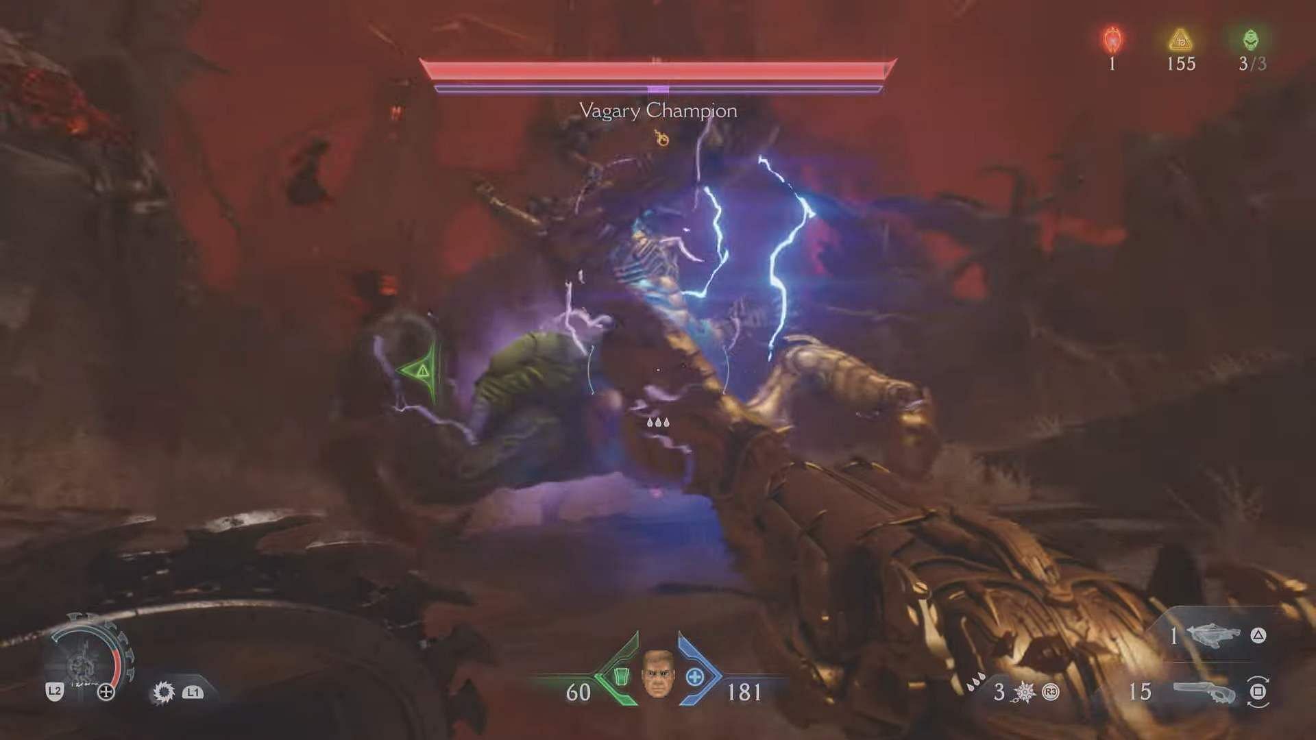 A still of a fight scene with Vagary Champion from the Reckoning mission (Image via Sportskeeda Gaming/Bethesda Softworks)